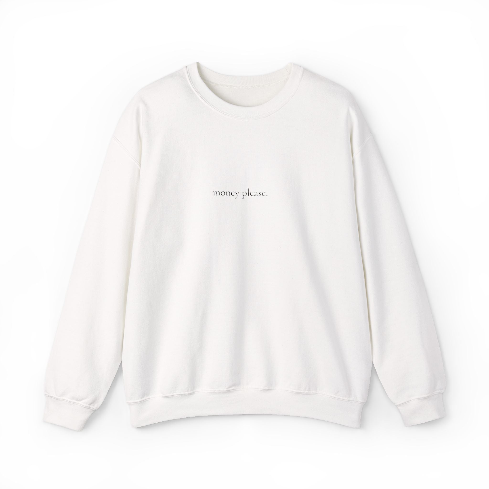 Embroidered Money Please Minimalist Crewneck Tee