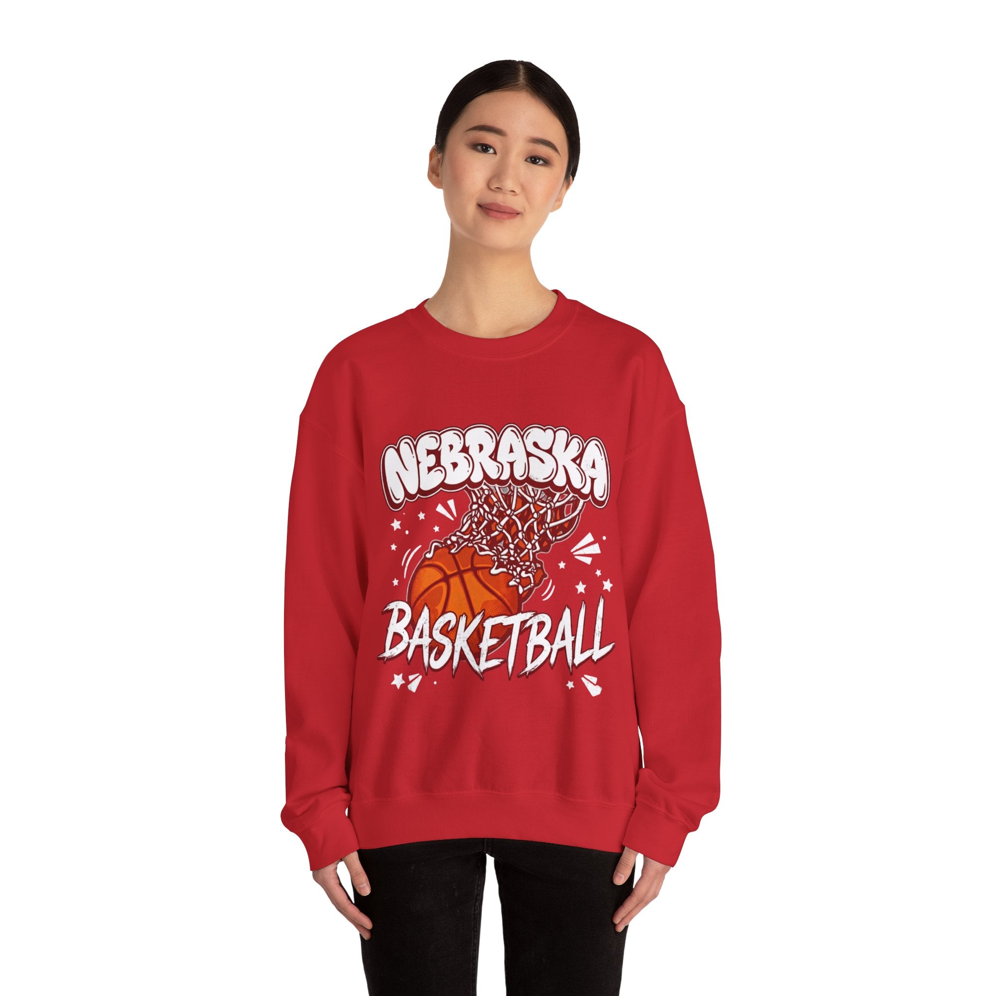Nebraska Basketball Sweatshirt Husker basketball Sweatshirt Cornhusker basketball sweatshirt crewneck top - husker hoops - go big red