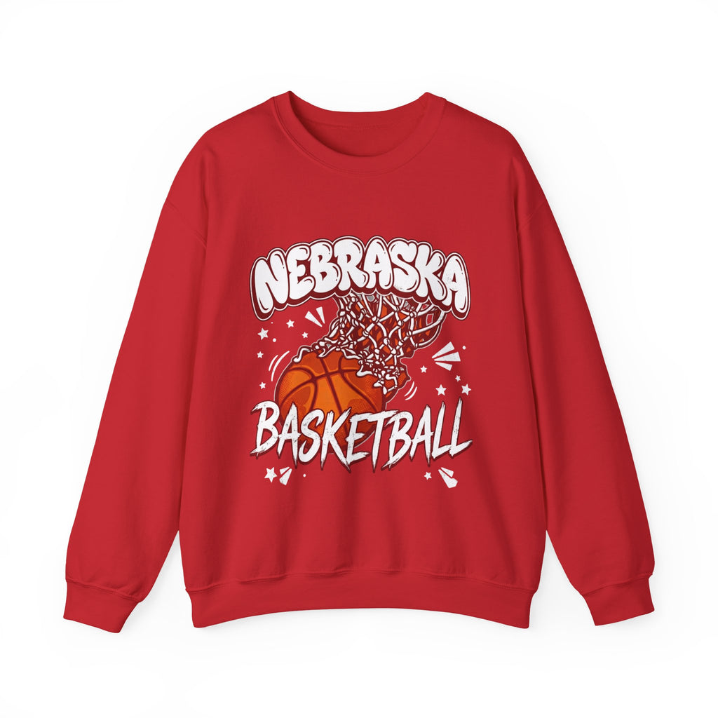 Nebraska Basketball Sweatshirt Husker basketball Sweatshirt Cornhusker basketball sweatshirt crewneck top - husker hoops - go big red