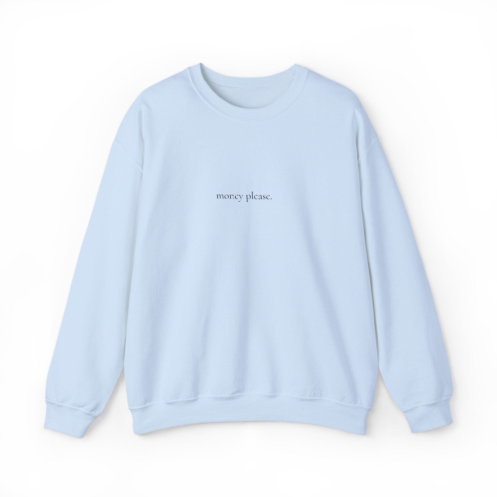 Embroidered Money Please Minimalist Crewneck Tee