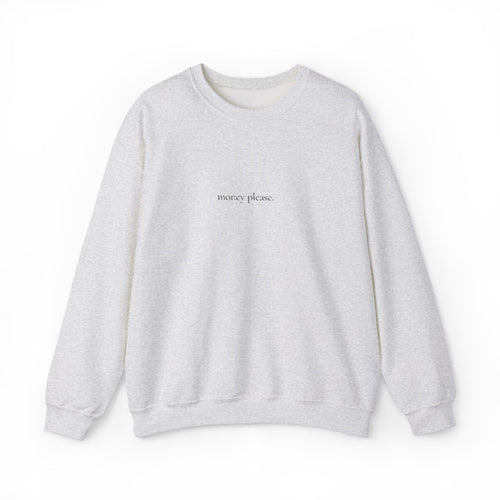 Embroidered Money Please Minimalist Crewneck Tee